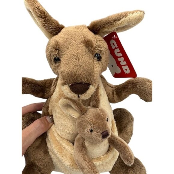 NWT Collectible Gund Jirra Kangaroo Plush Toy With Joey 12" Stuffed Animal - Picture 7 of 7